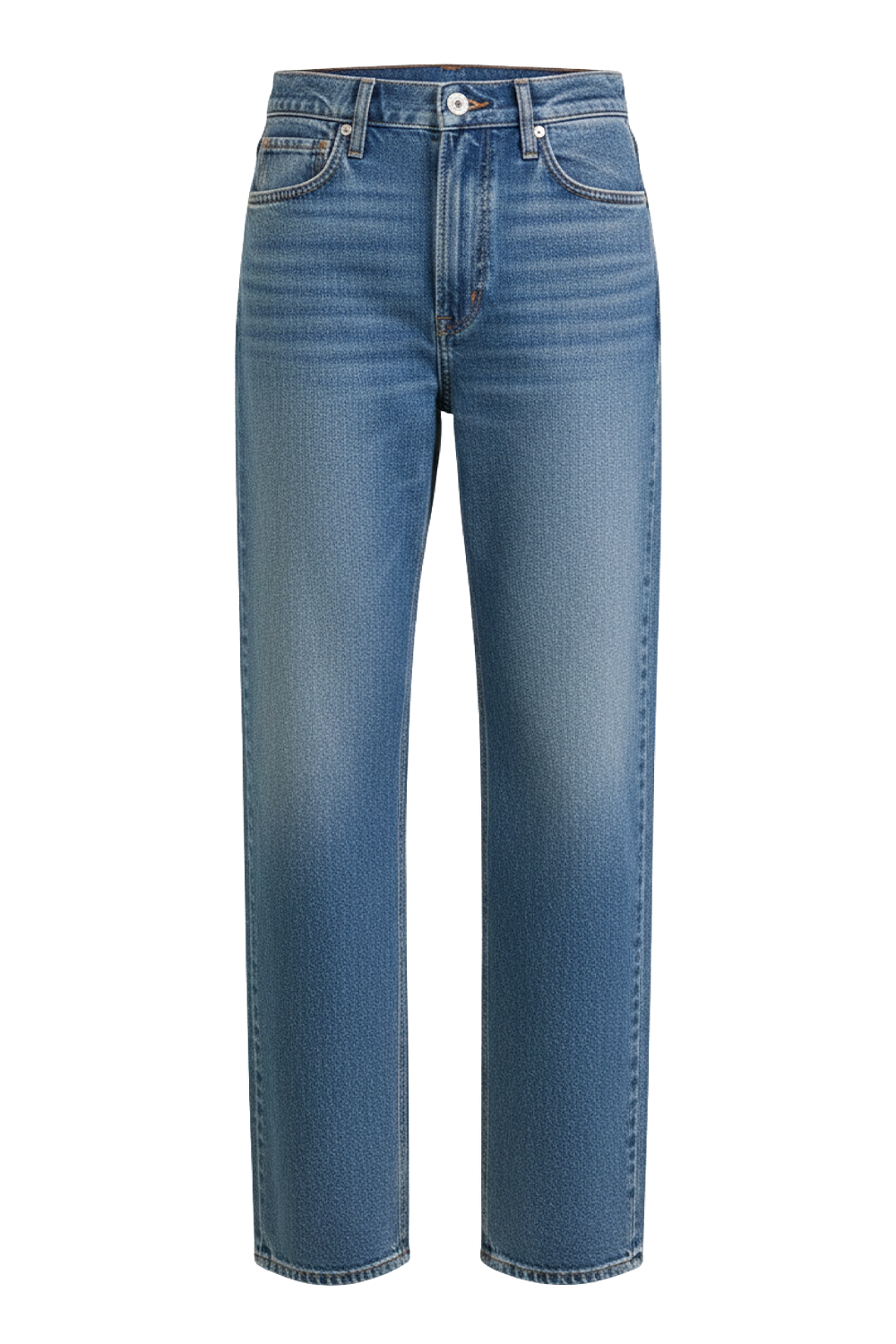 תמונה קידמית של מכנסי ג'ינס בגזרה ישרה