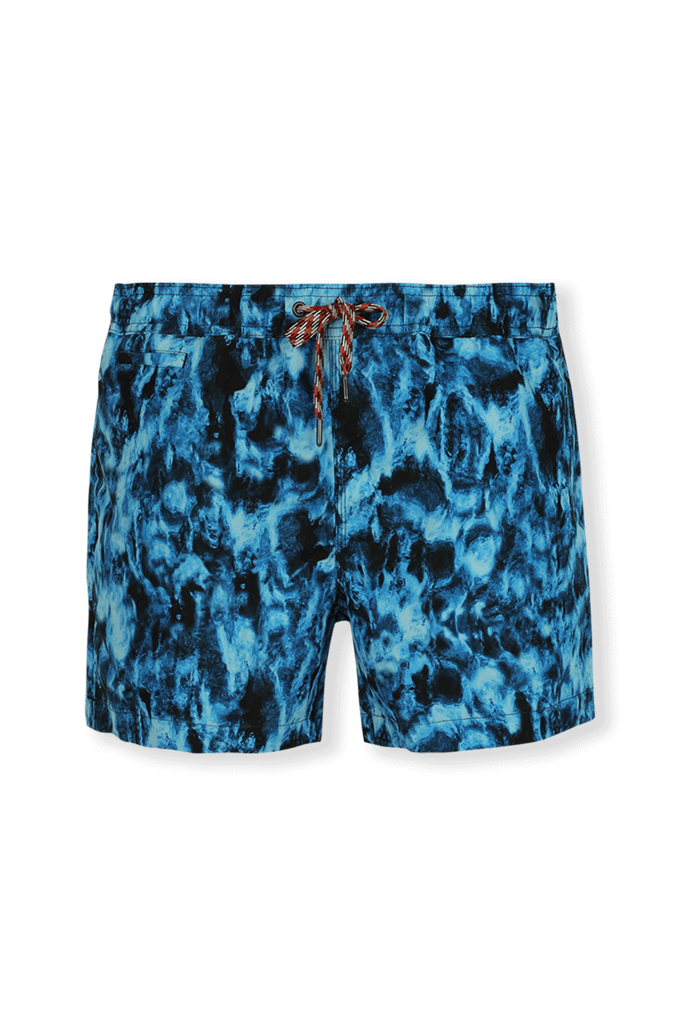 תמונה קידמית של מכנסי גלישה בהדפס אוקיינוס