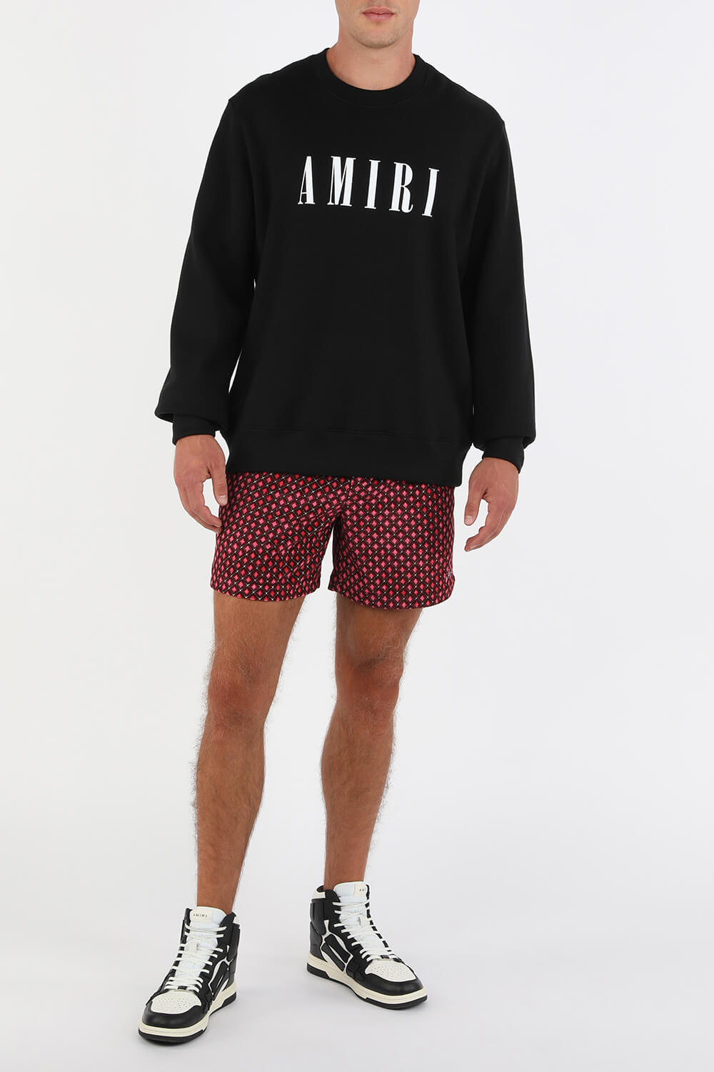 תמונת דוגמן קידמית של Skeleton High Top Sneakers in Black and White