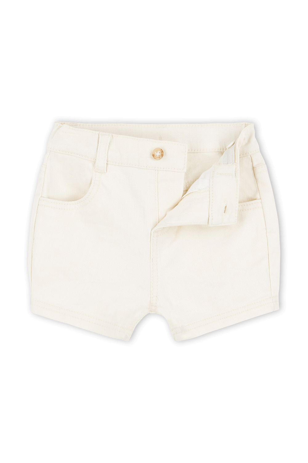גילאי 6-12 חודשים מכנסי ג'ינס קצרים לבנים PETIT BATEAU