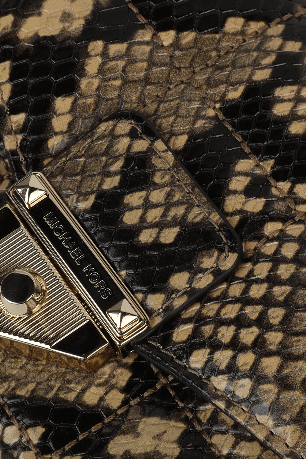 Quilted Snake Embossed Leather Shoulder Bag MICHAEL KORS