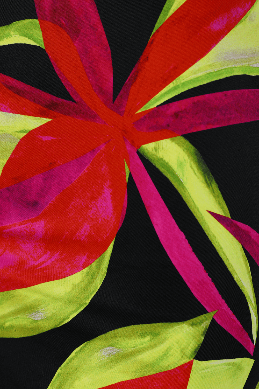 תמונה אחורית של חצאית מיני מבד לייקרה עם טבעת כפולה בהדפס פרחוני