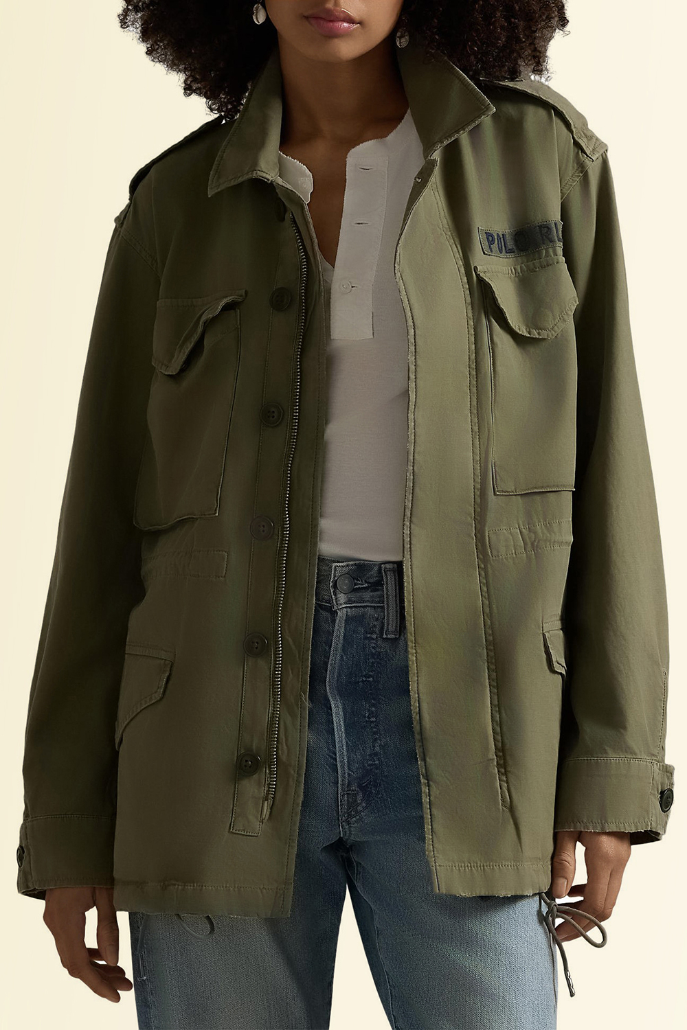 תמונת דוגמן קידמית של ז'קט כותנה