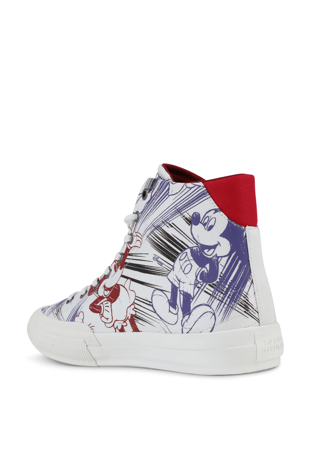 תמונה אחורית של טומי הילפיגר X דיסני סניקרס גבוהות