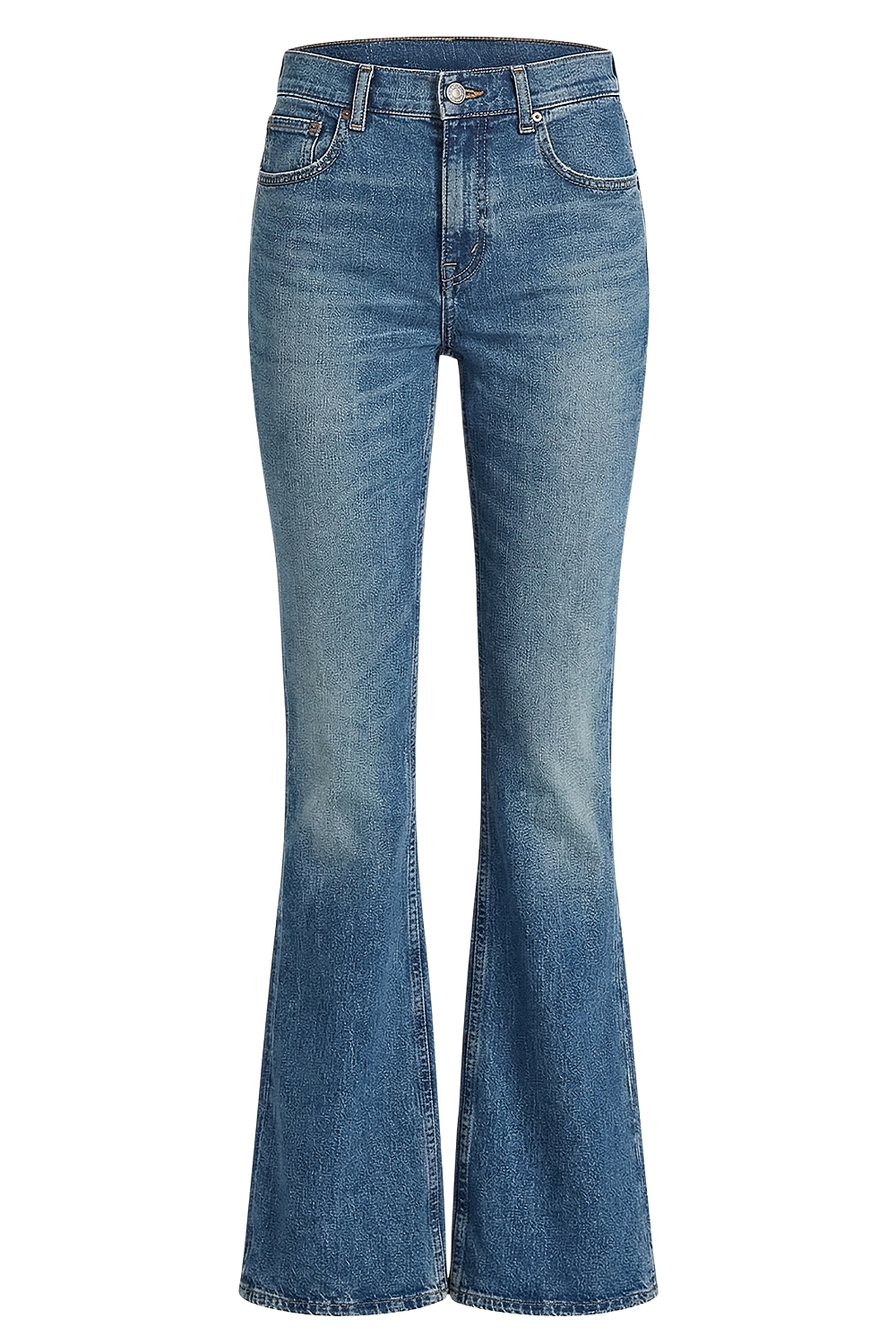 תמונה קידמית של מכנסי ג'ינס בגזרה מתרחבת