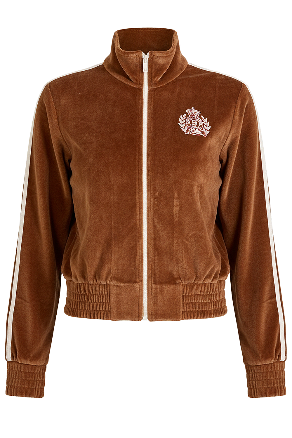 תמונה קידמית של סווטשירט קטיפה עם רוכסן