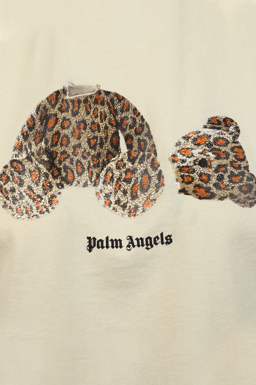 חולצת דובי מנומר קרופ בגוון אוף וויט PALM ANGELS