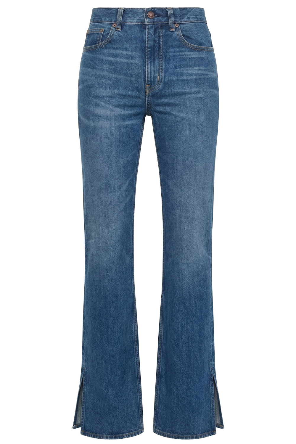 תמונה קידמית של מכנסי ג'ינס בגזרה ישרה