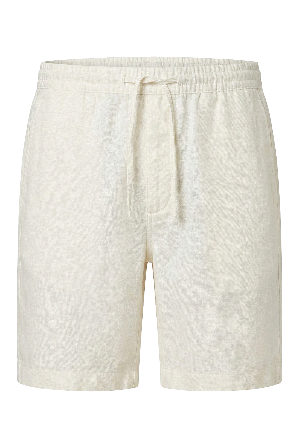 תמונה קידמית של מכנסי פשתן קצרים