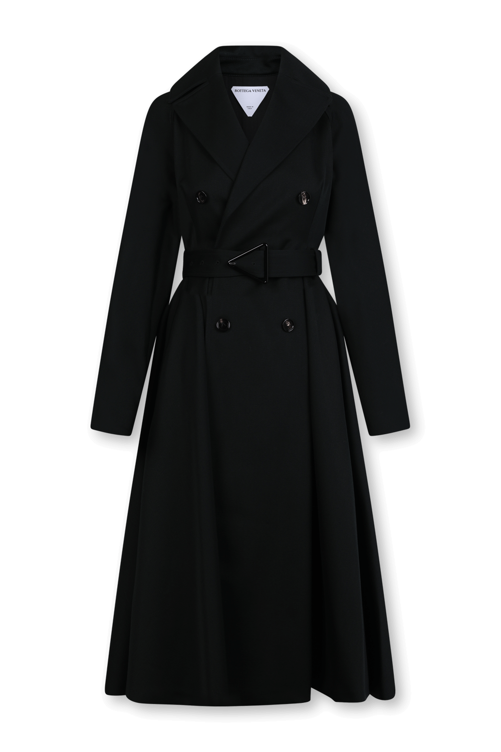 תמונה אחורית של מעיל טרנץ' מצמר