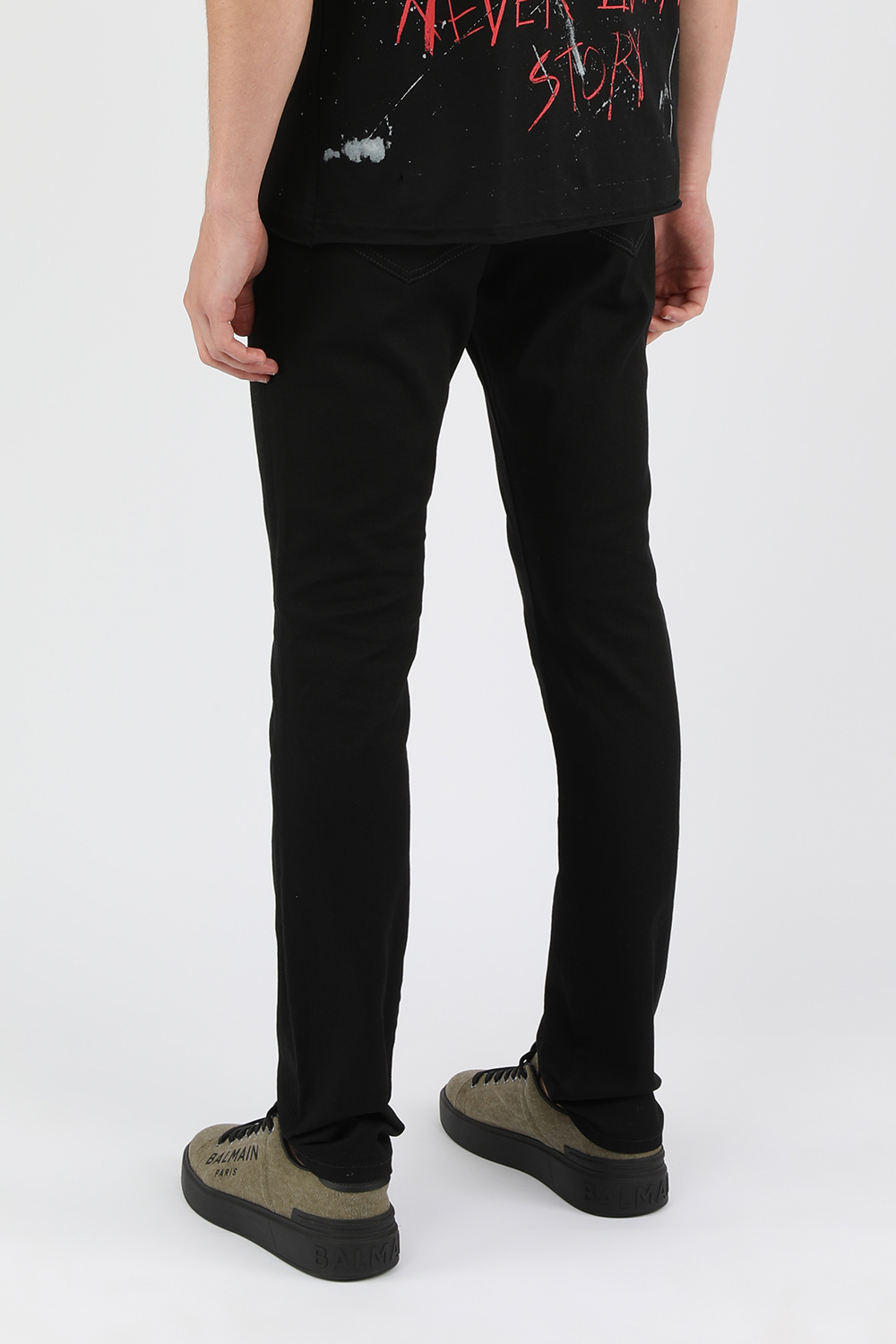 מכנסי ג'ינס שחורים בגזרת סלים VALENTINO