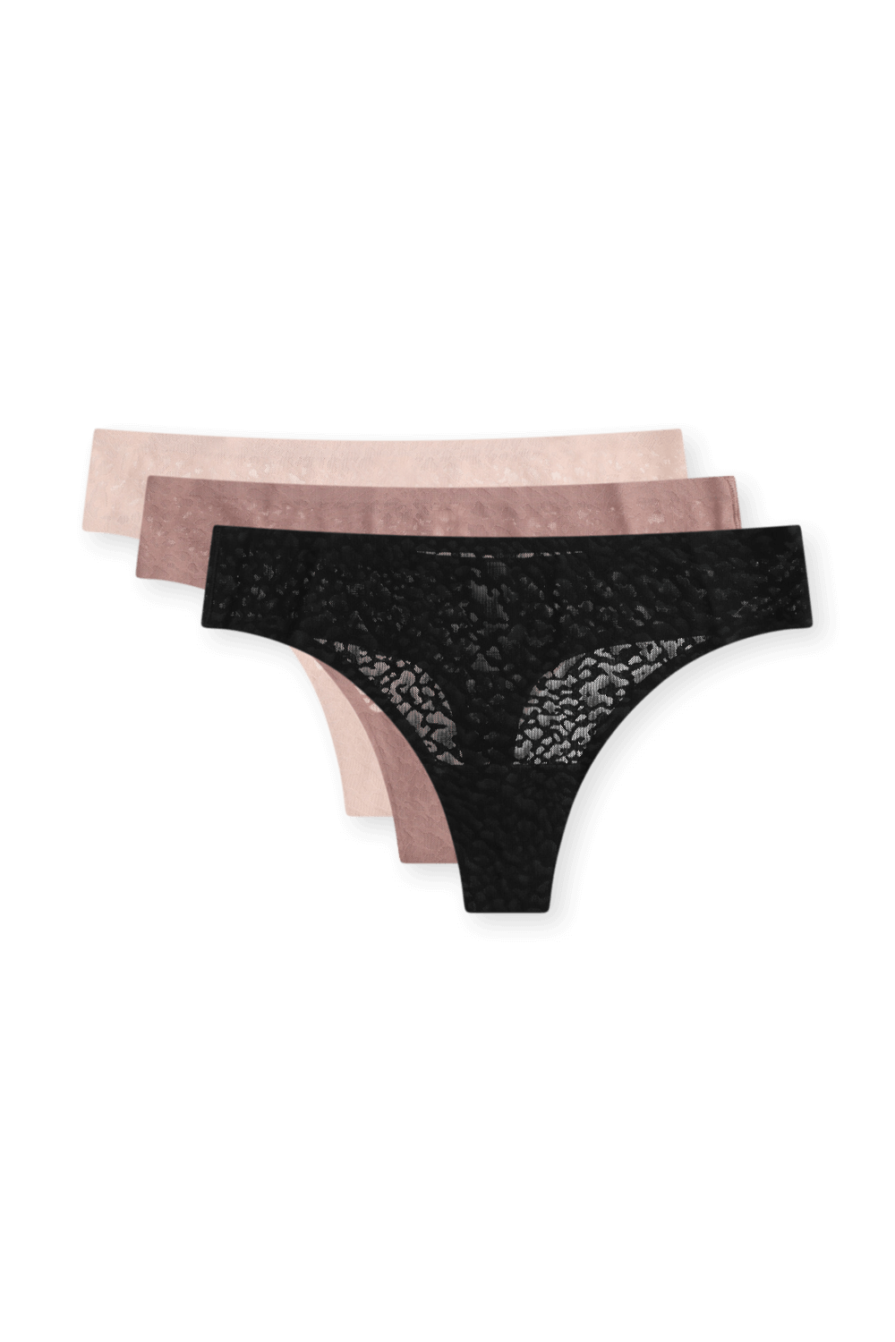 תמונה קידמית של Inviswear Mid Rise Thong Lace 3P