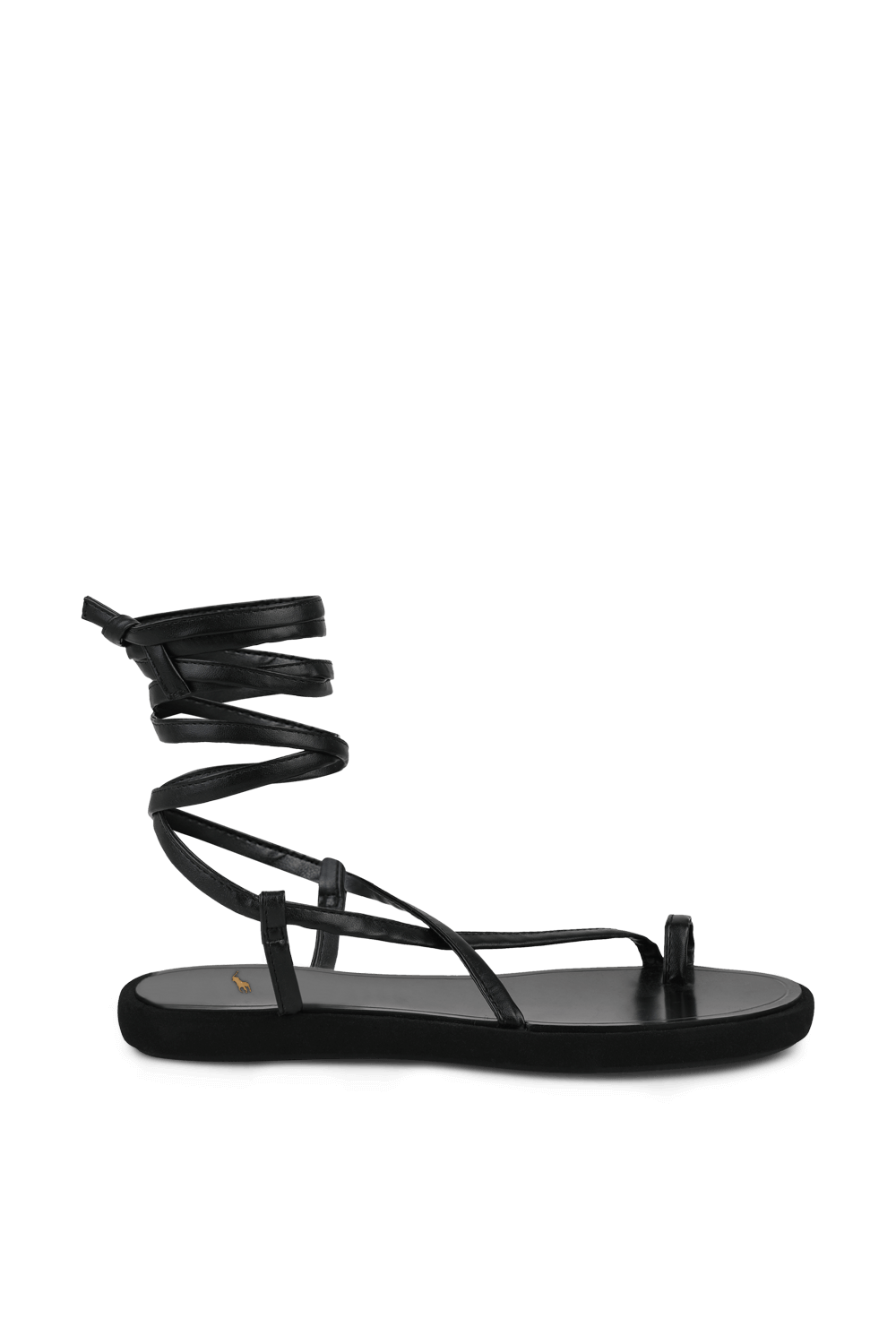 תמונה קידמית של סנדלים שטוחים עם רצועות קרסול