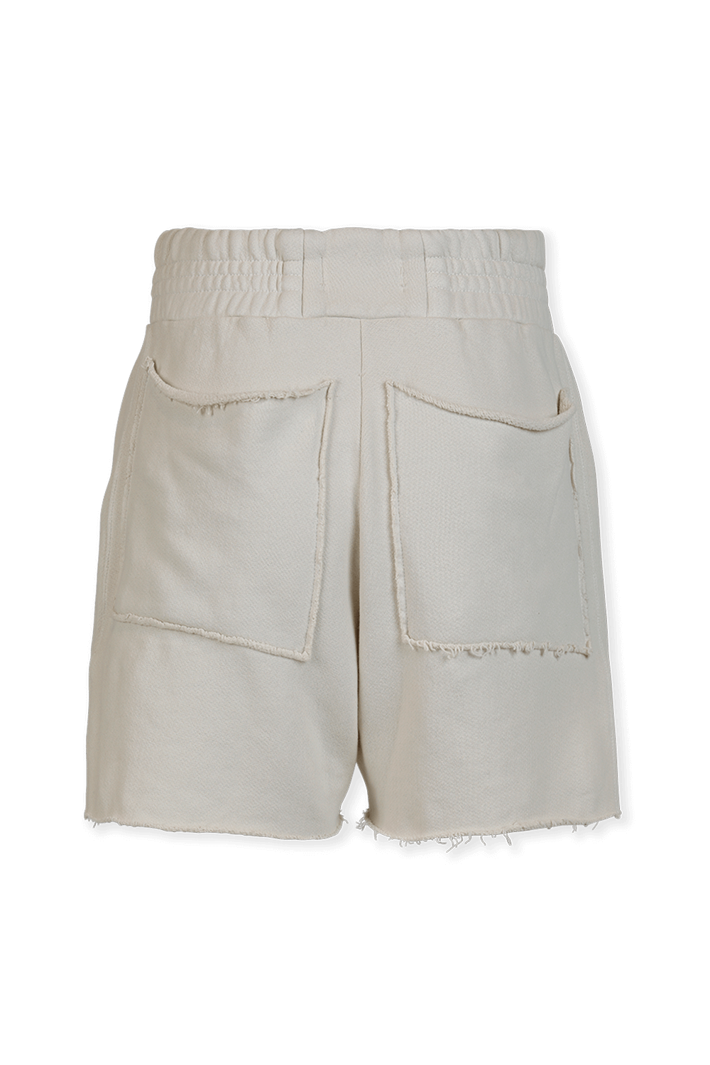 תמונה אחורית של מכנסי ג'וג קצרים בגוון שנהב