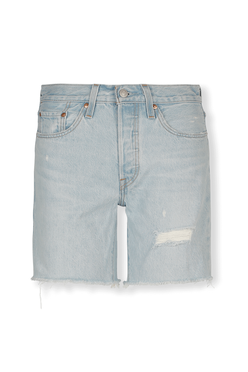 תמונה קידמית של 501 Mid Thigh Shorts in Light Wash