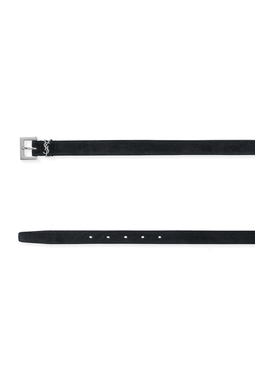 Monogram Belt in Black Suede Leather SAINT LAURENT