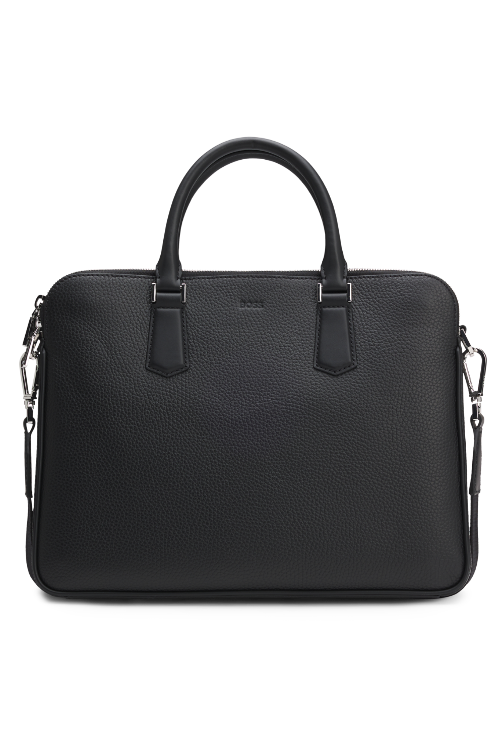 תמונה קידמית של תיק מחשב עור