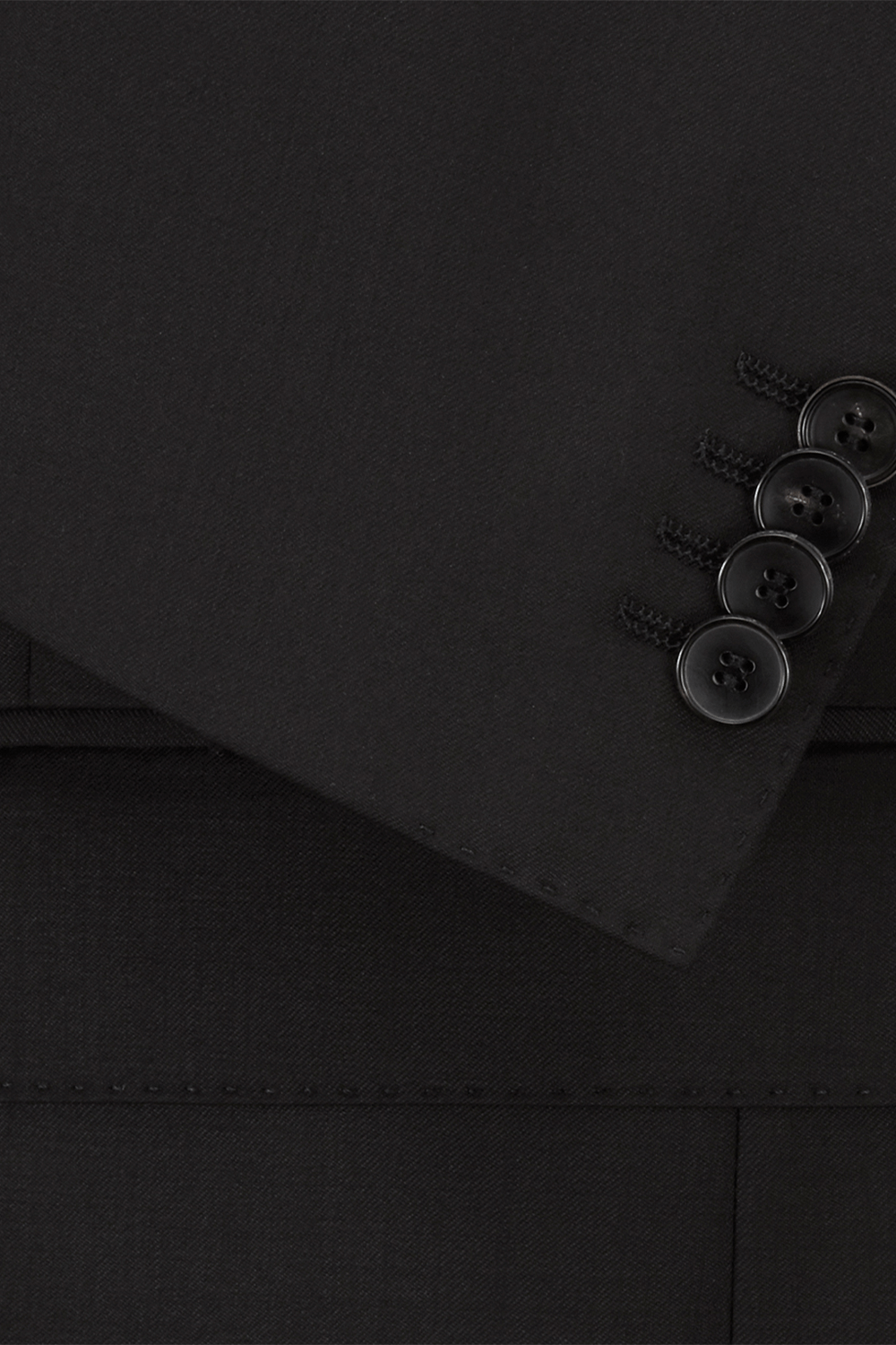 תמונת פנים של Black Slim Fit Jacket in Virgin Wool