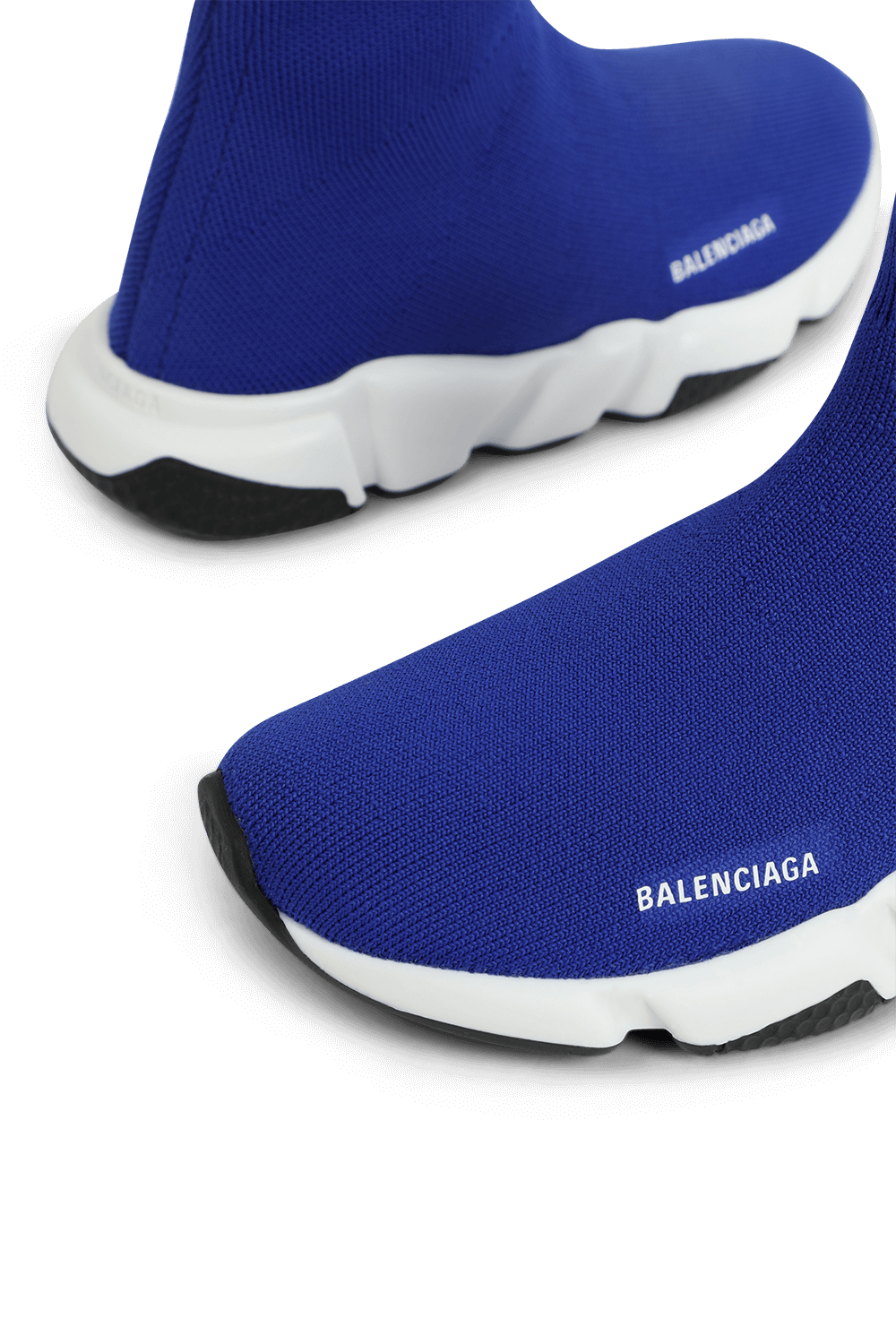 תמונת תקריב של מידות 23-32 נעלי גרב כחולות