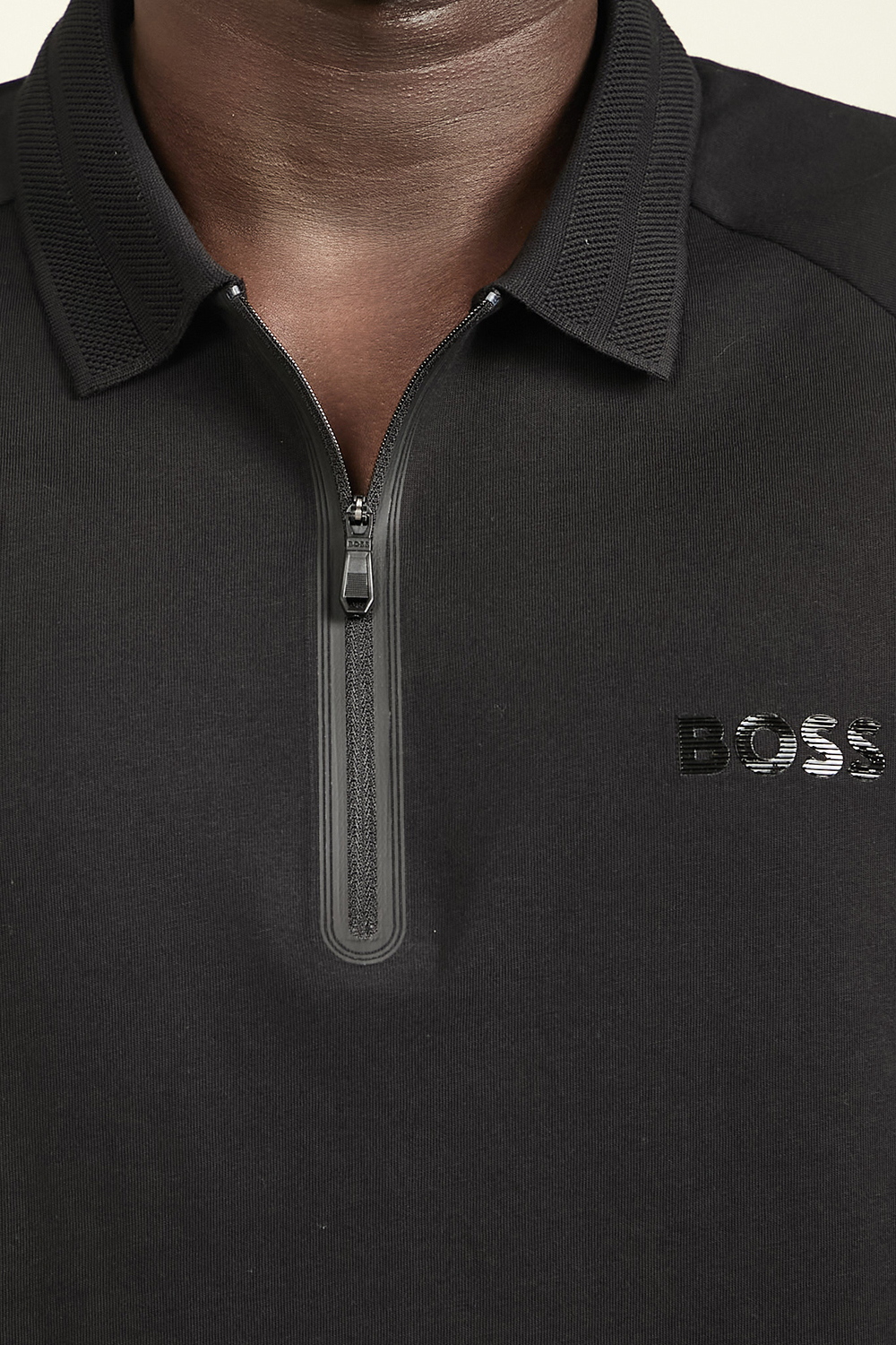 תמונת תקריב דוגמן של חולצת פולו קצרה