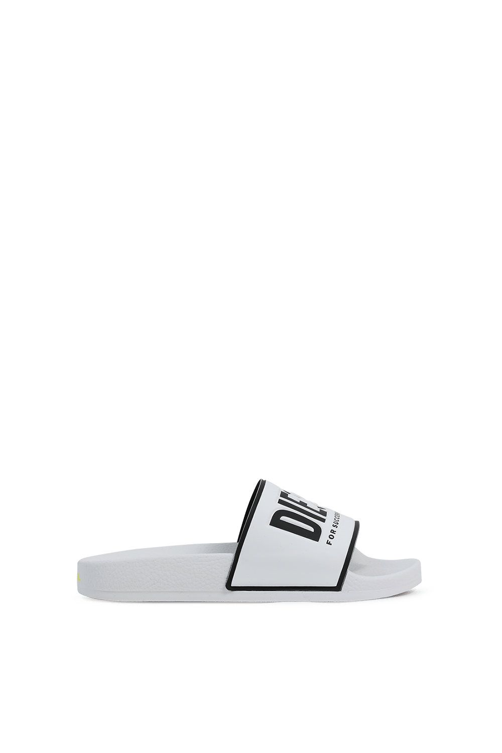 תמונה קידמית של Diesel Logo Slide Sandals in White
