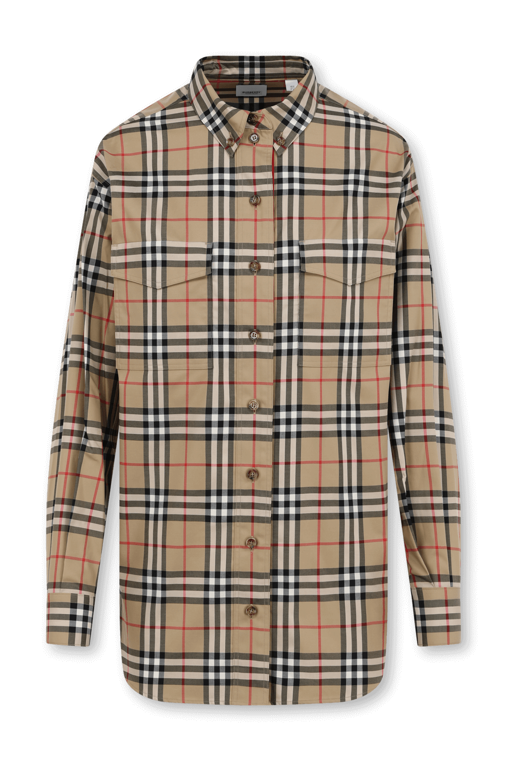 תמונה קידמית של חולצת משבצות מכופתרת מכותנה