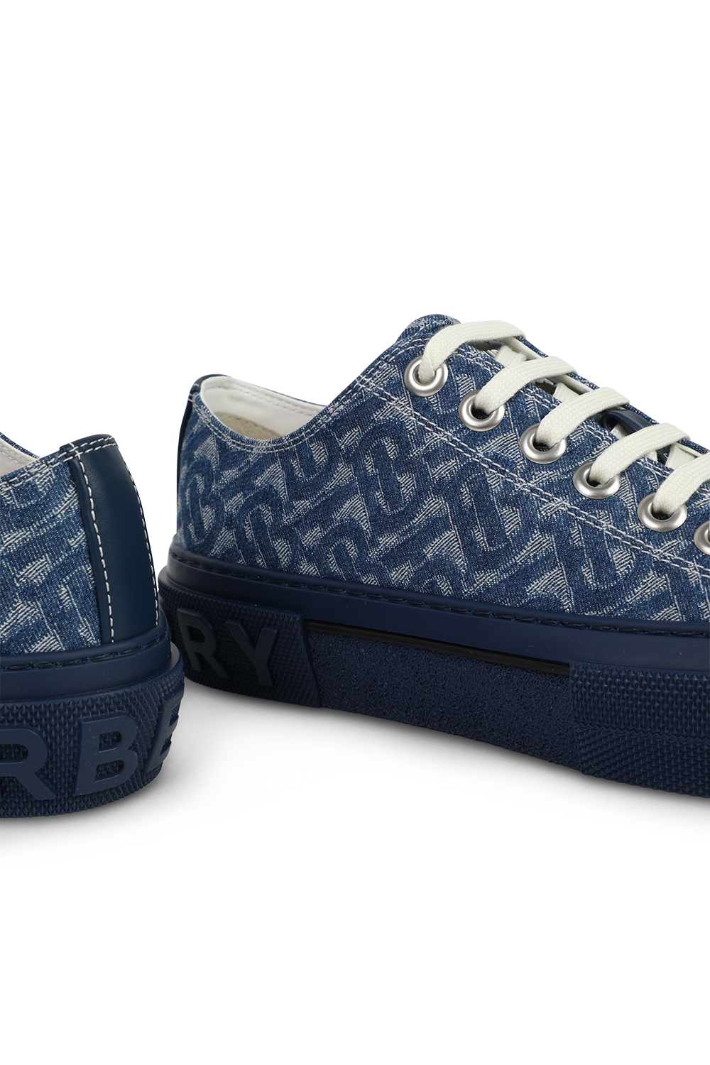 נעלי סניקרס כחולות מכותנה מונוגרמית BURBERRY