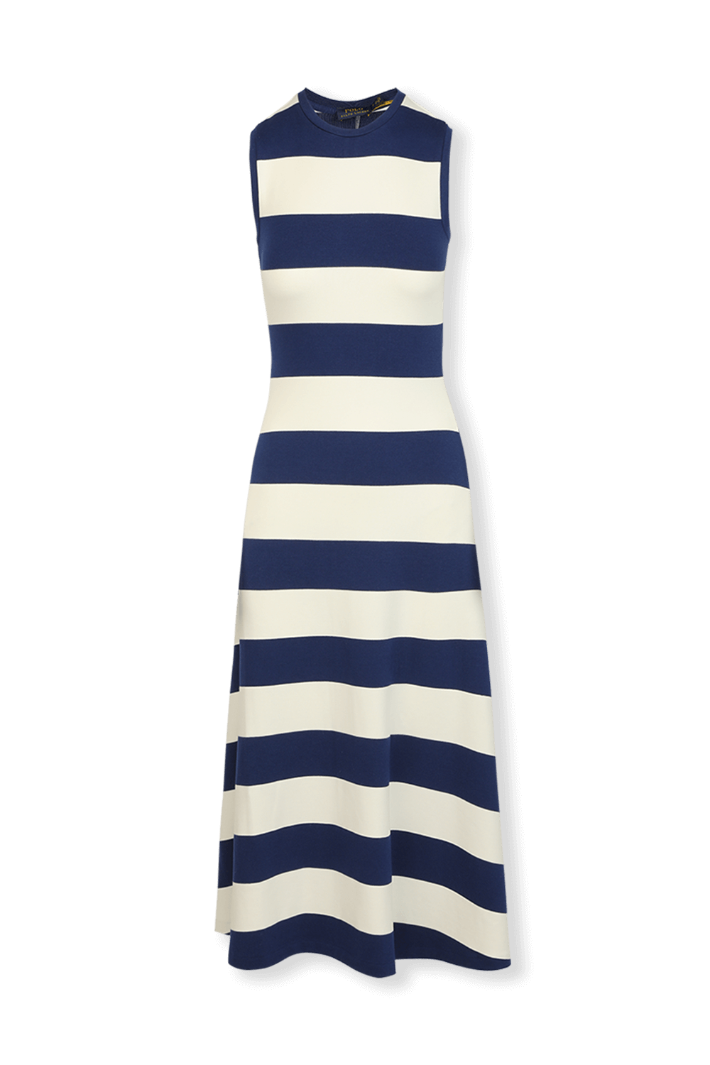 תמונה קידמית של Midi Dress With Stripes in Blue and White