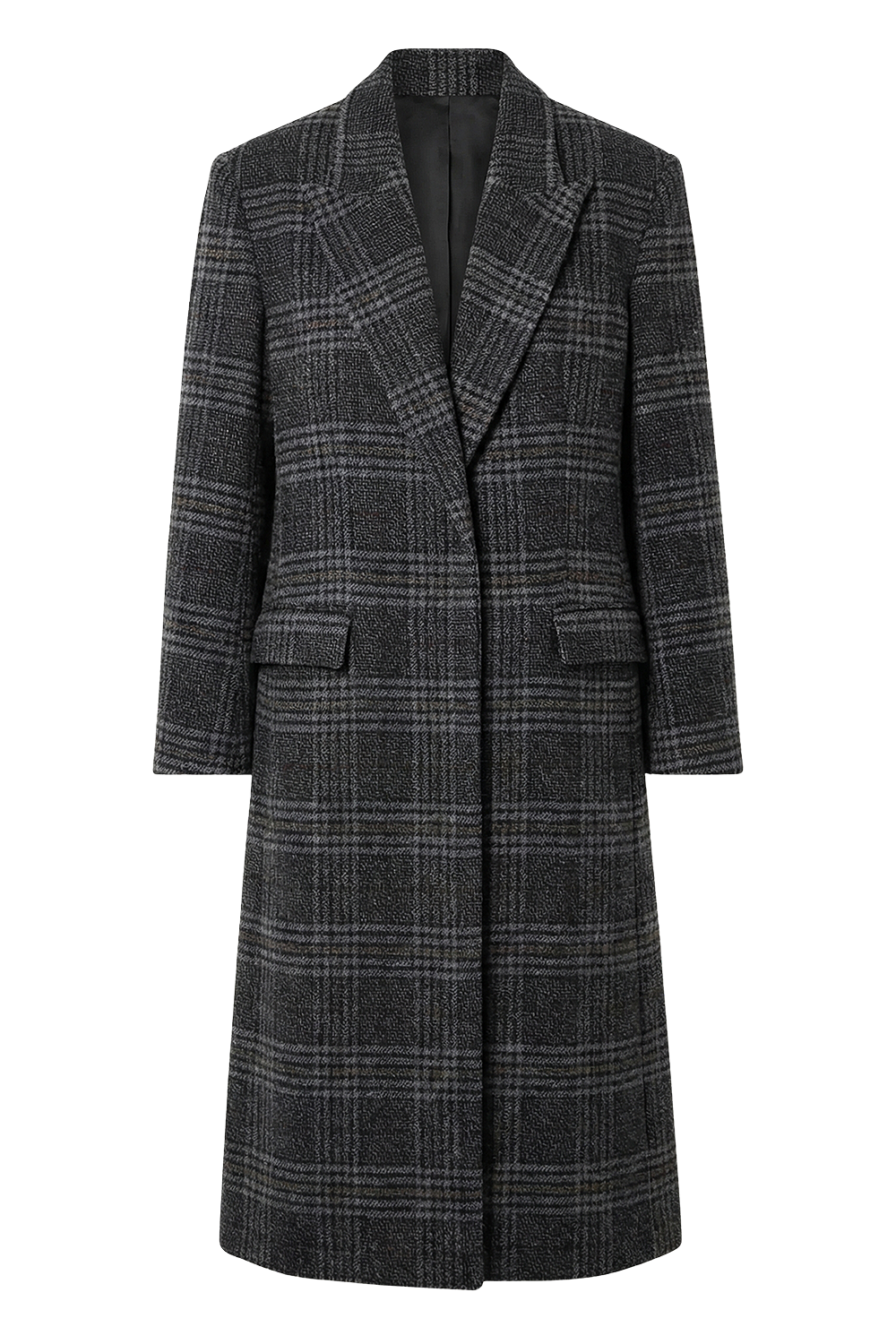 תמונה אחורית של מעיל צמר ארוך