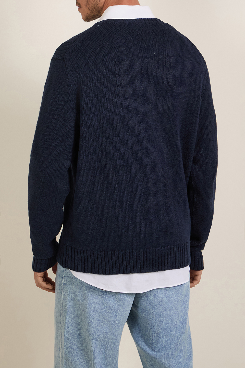 תמונת דוגמן אחורית של סריג כותנה ופשתן