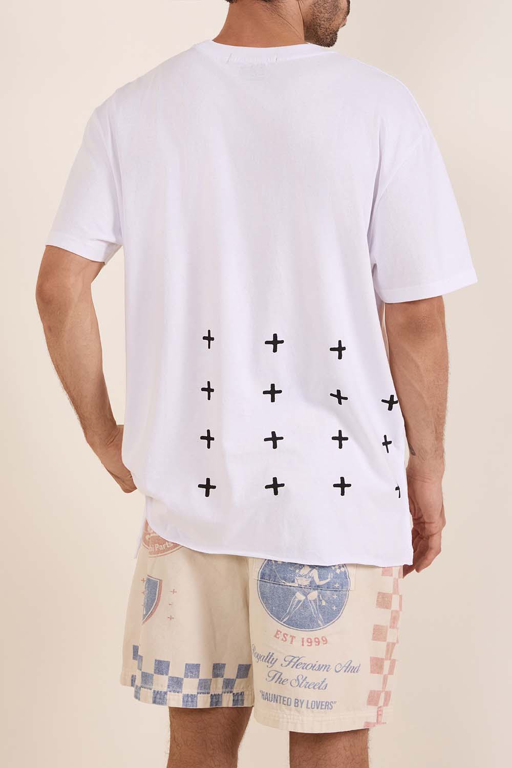 תמונת תקריב דוגמן של חולצת טי ביגי