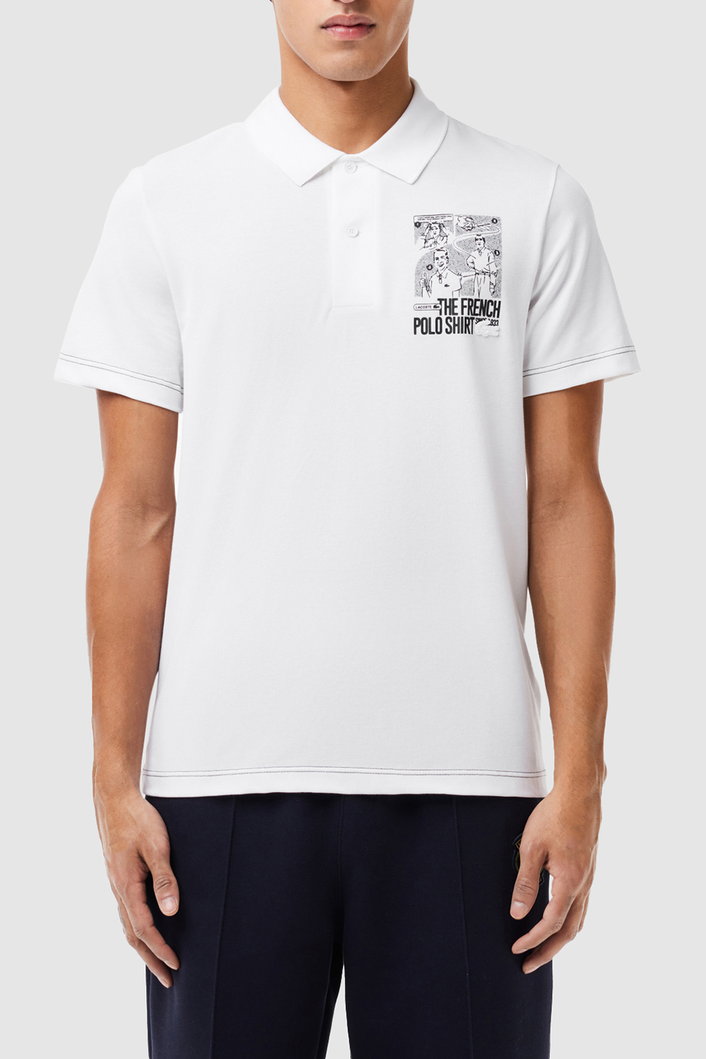 תמונת דוגמן קידמית של חולצת פולו קצרה