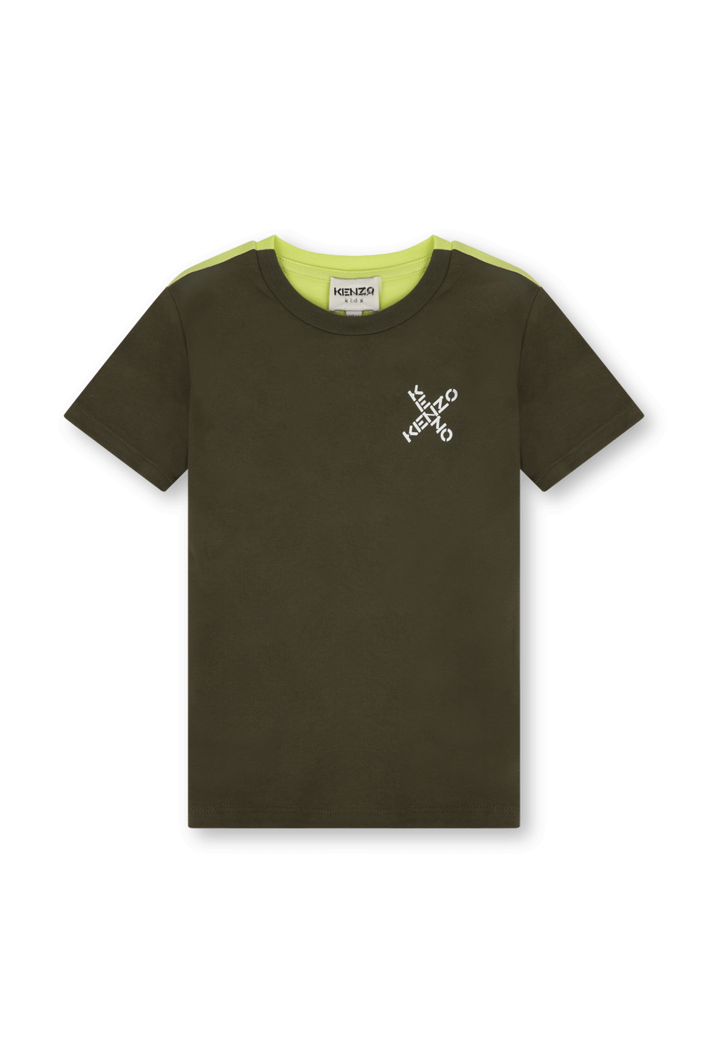 תמונה קידמית של גילאי 2-5 חולצת לוגו טי בשני צבעים