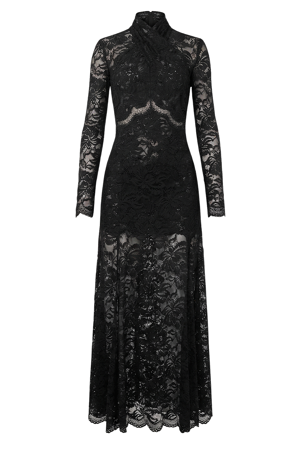 תמונה קידמית של שמלת מקסי תחרה