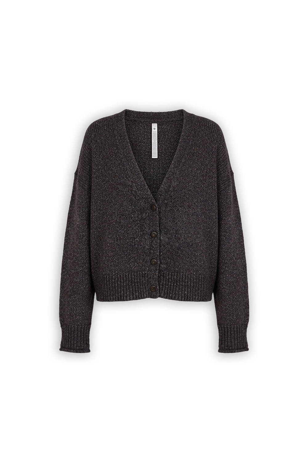 תמונה קידמית של Wool-Blend Button-Up Cardigan