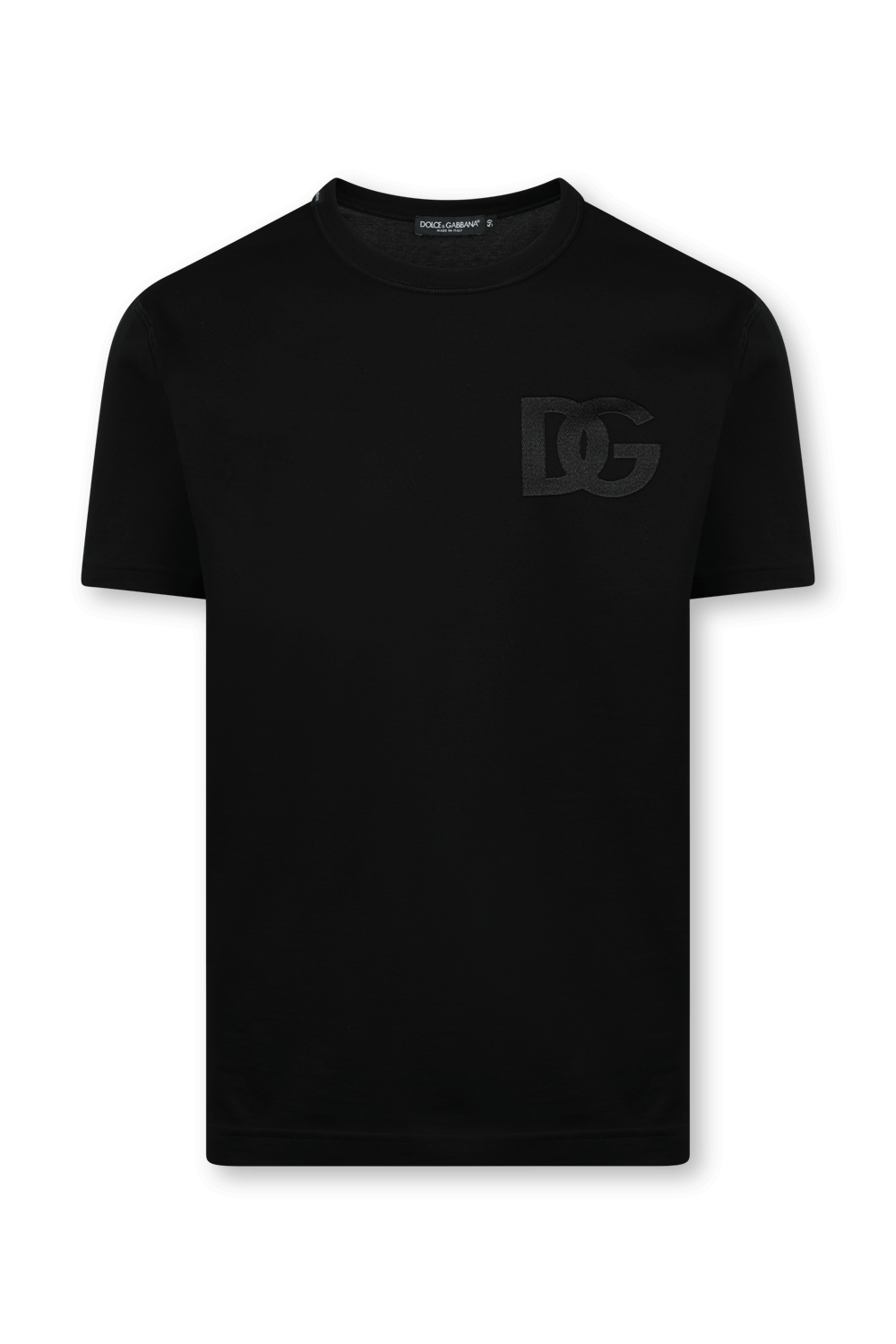 חולצת טי שחורה עם לוגו פאץ' DOLCE & GABBANA
