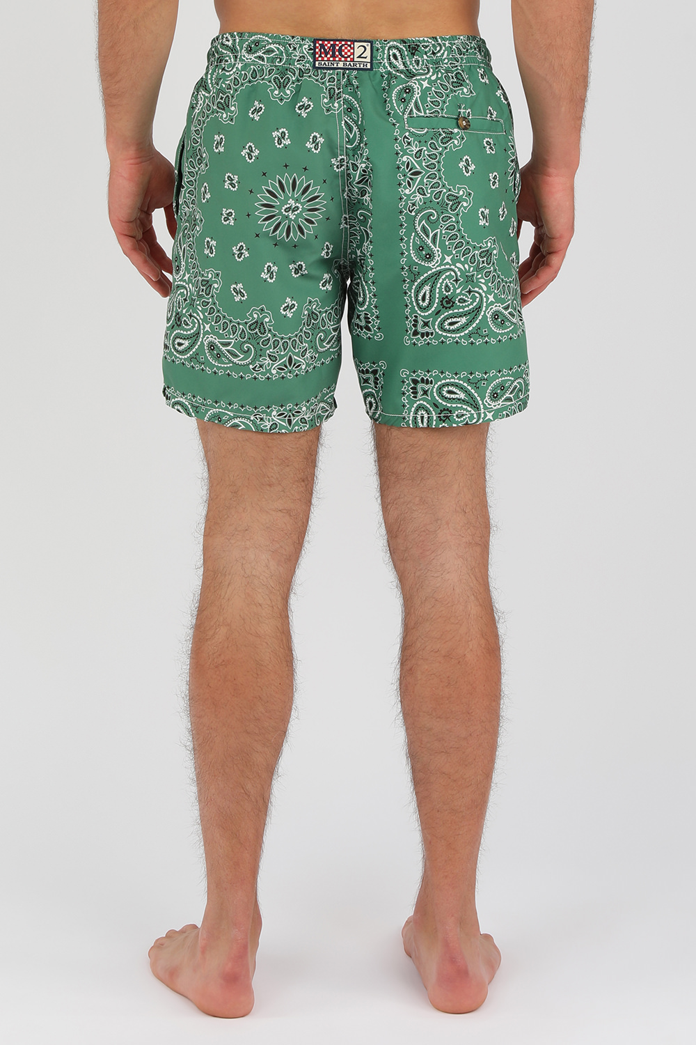 מכנסי בגד ים בנדנה בגוון ירוק MC2 SAINT BARTH