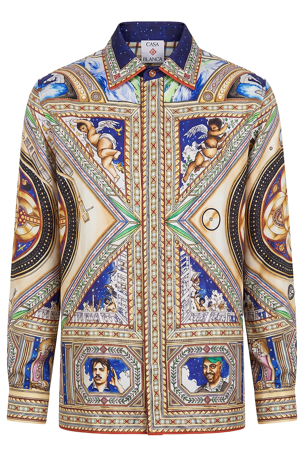 תמונה אחורית של חולצת מכופתרת בגזרה משוחררת