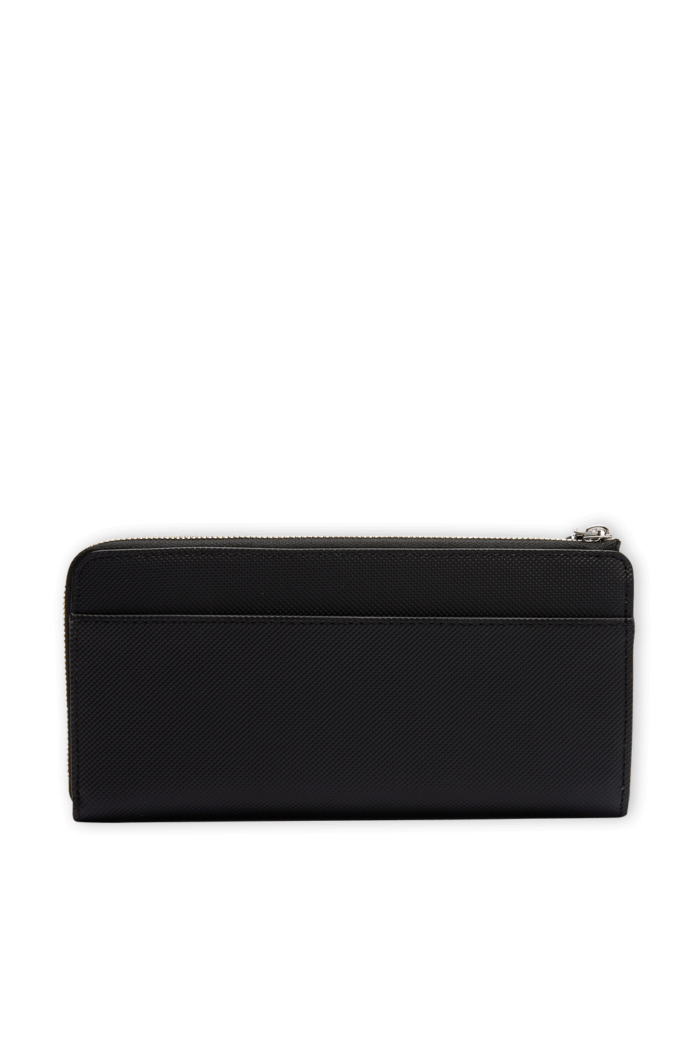 תמונה אחורית של ארנק קנבס שחור מרוכסן