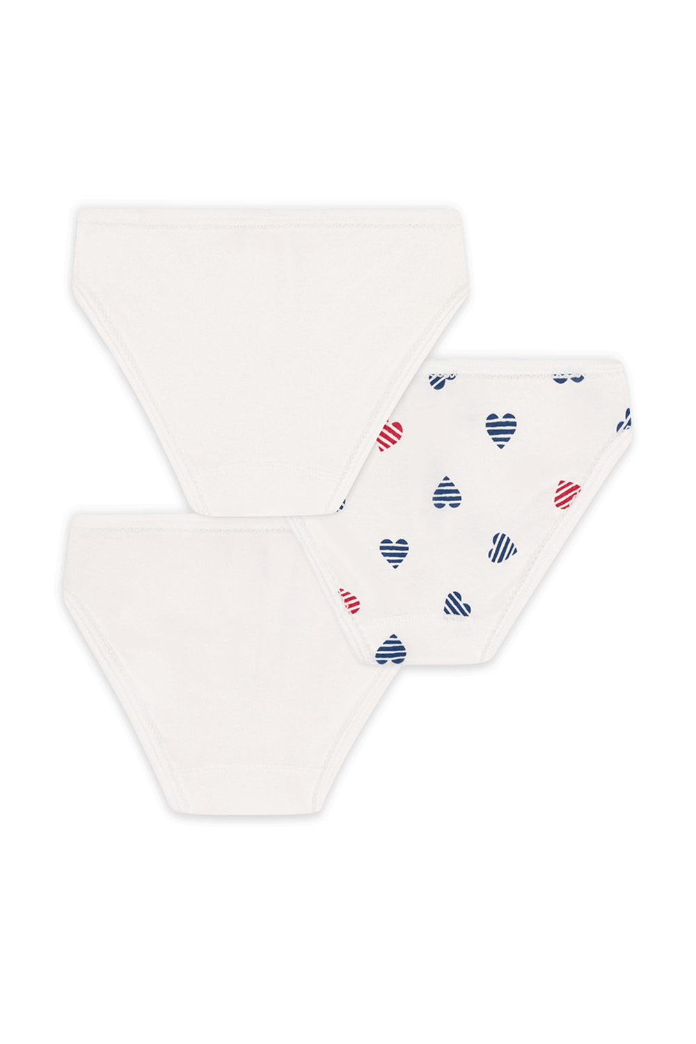 תמונה אחורית של מארז שלושה זוגות תחתונים לבבות - גילאי 2-5 שנים