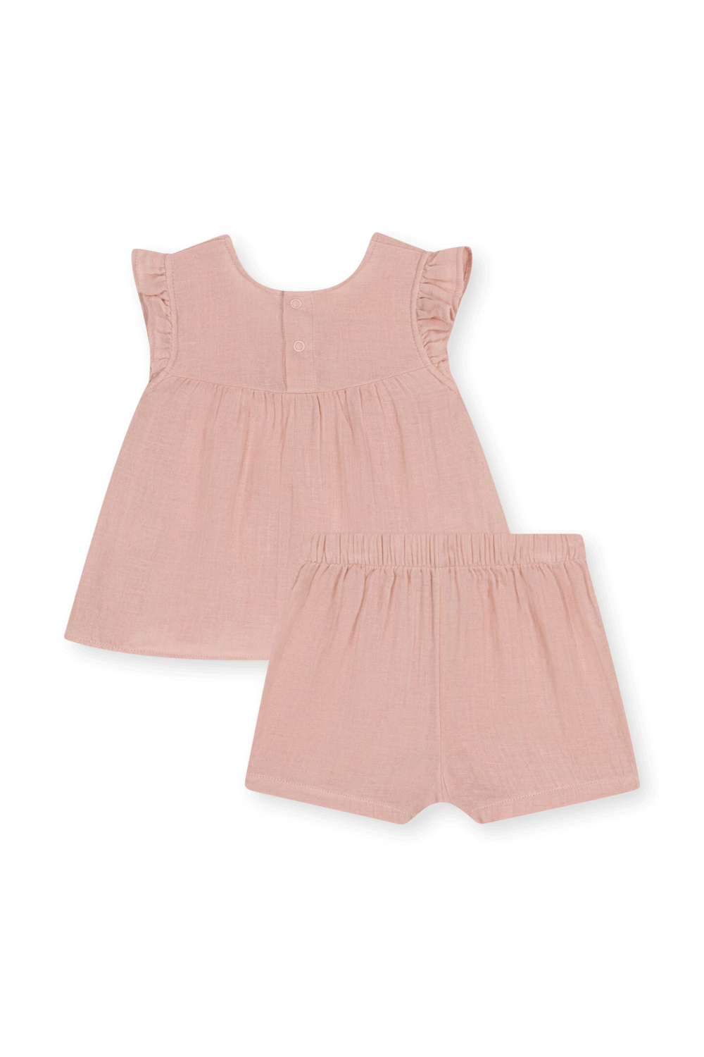 תמונה אחורית של סט חולצה ומכנסיים קצרים - גילאי 18-36 חודשים