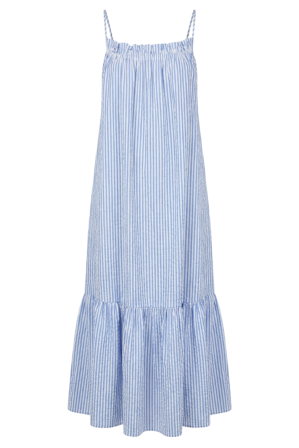 תמונה קידמית של שמלת מקסי פסים