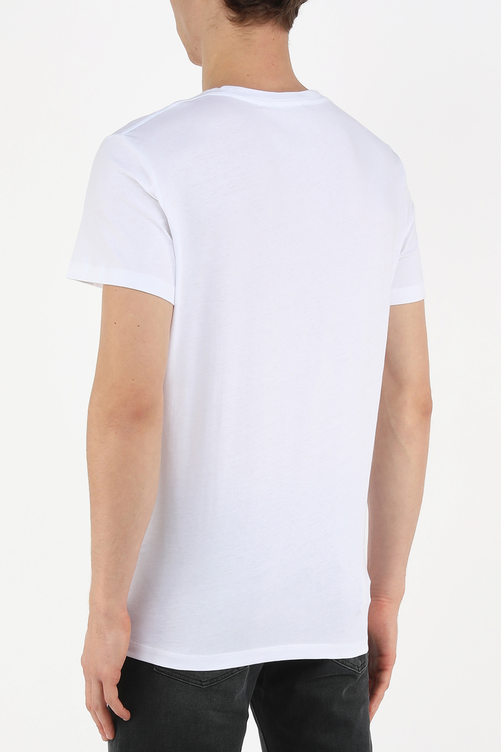 חולצת טי עם לוגו קונטרסטי בצבע לבן BALMAIN
