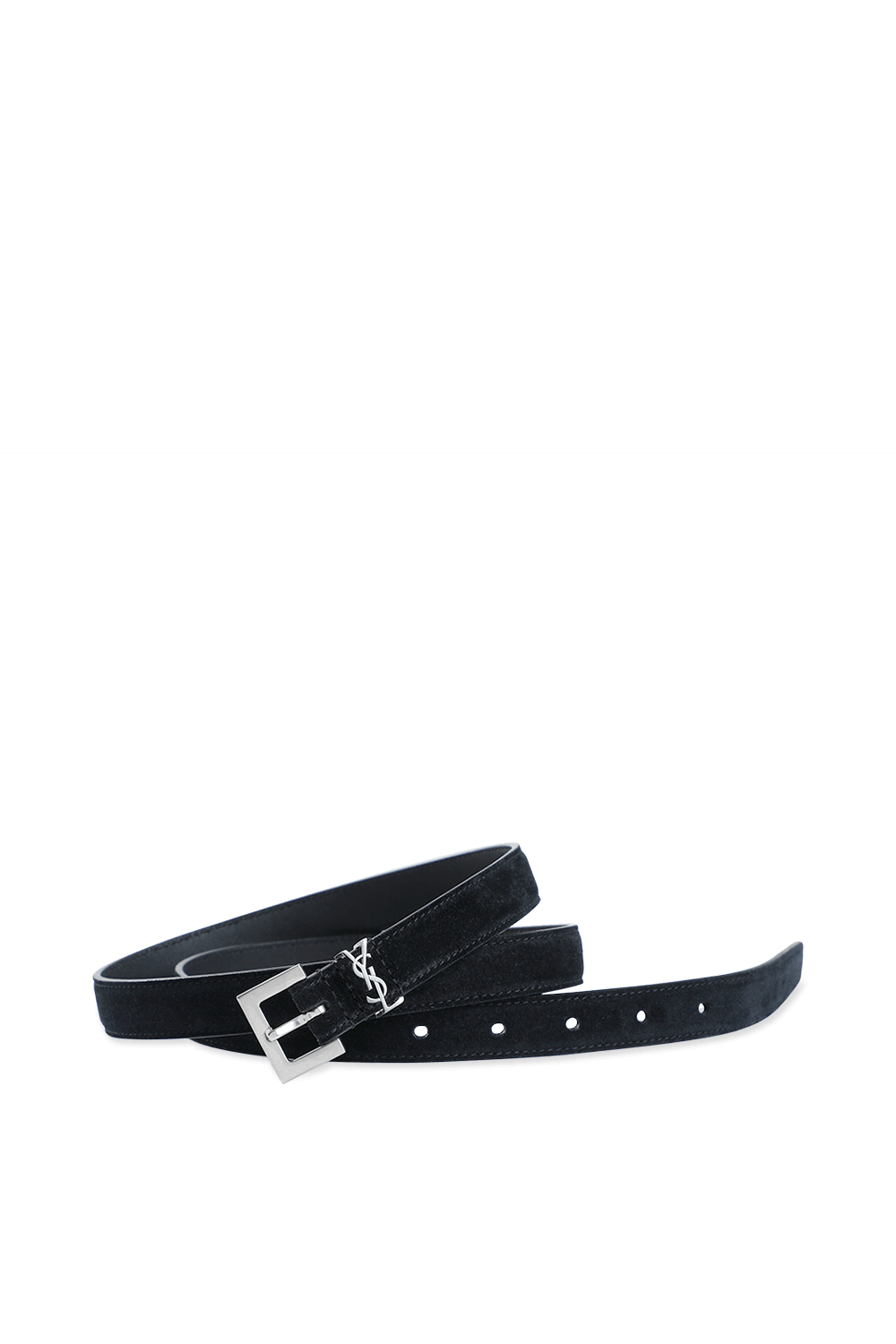 Monogram Belt in Black Suede Leather SAINT LAURENT