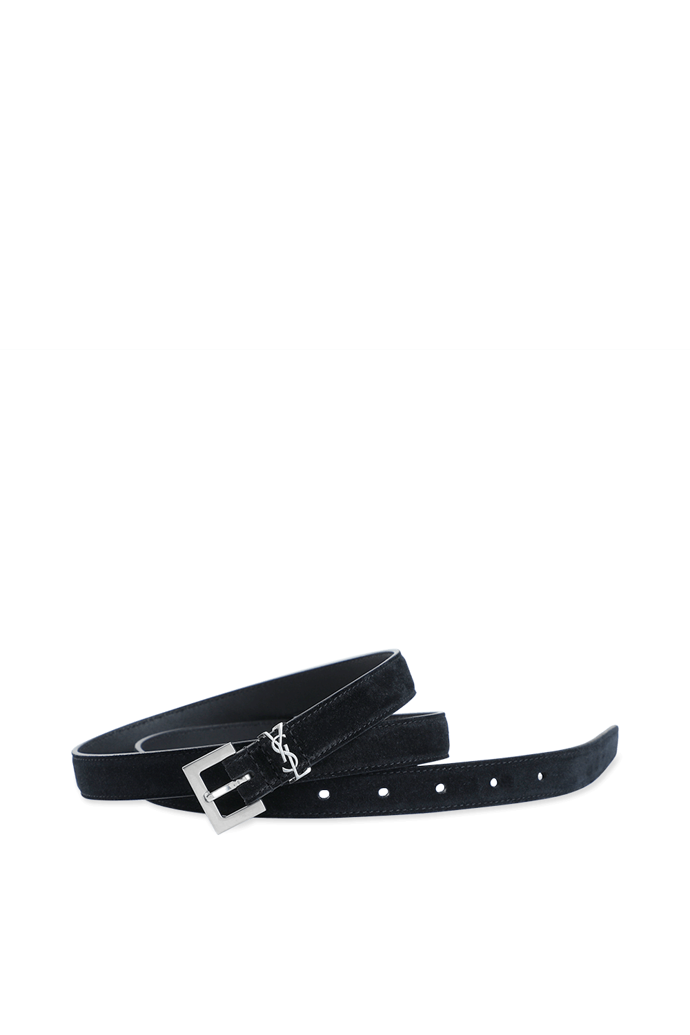 תמונה קידמית של Monogram Belt in Black Suede Leather