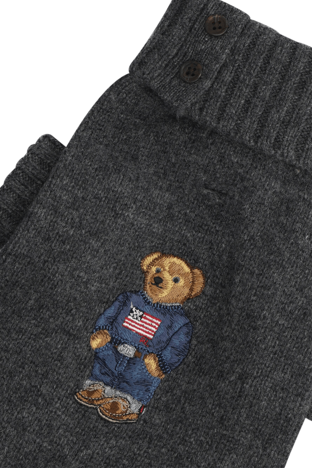 תמונת תקריב של פולו ראלף לורן כלבים - אפודת סריג מצמר וקשמיר