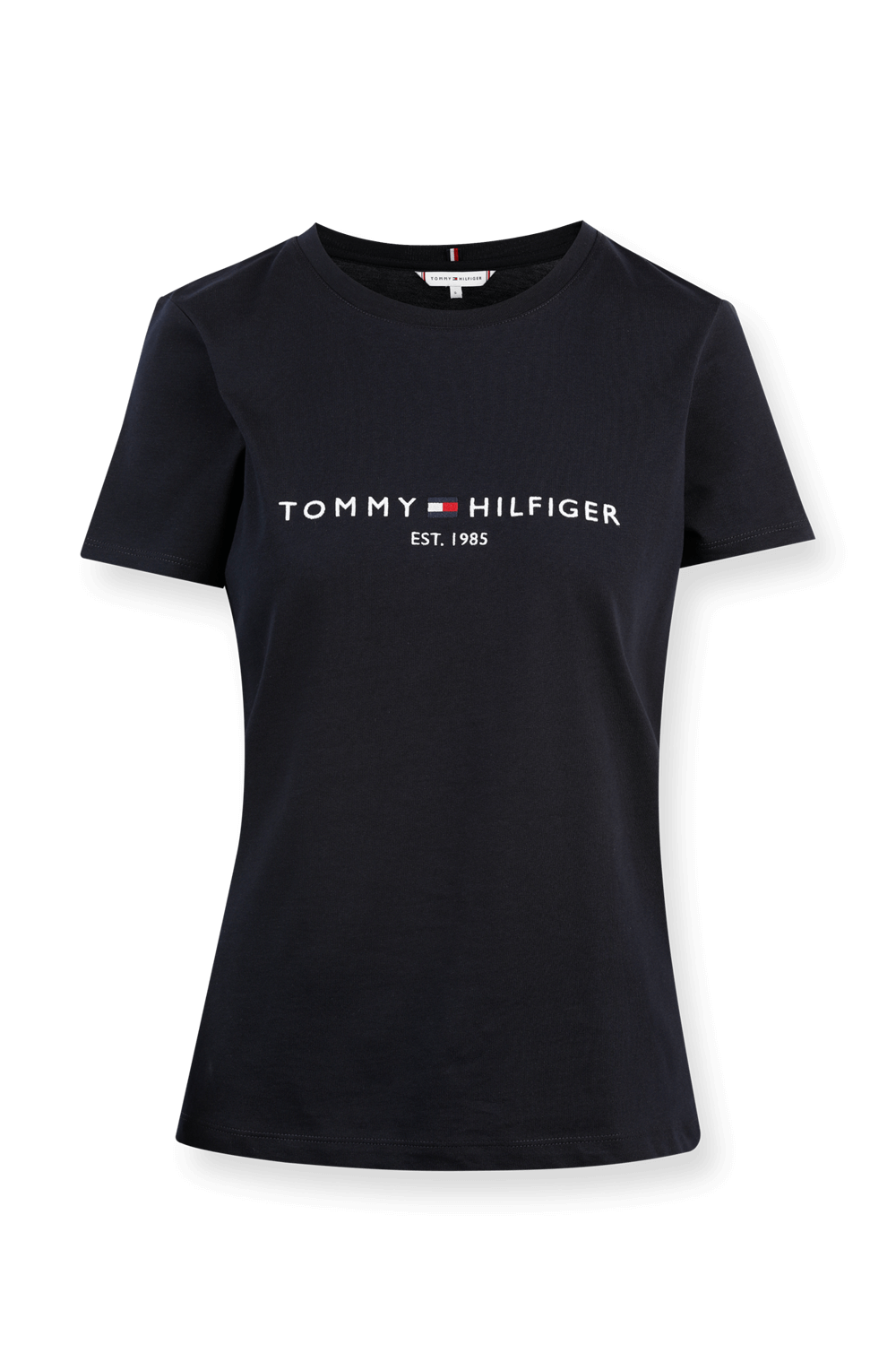 תמונה קידמית של Essential Crew Neck Logo T-Shirt in Dark Blue