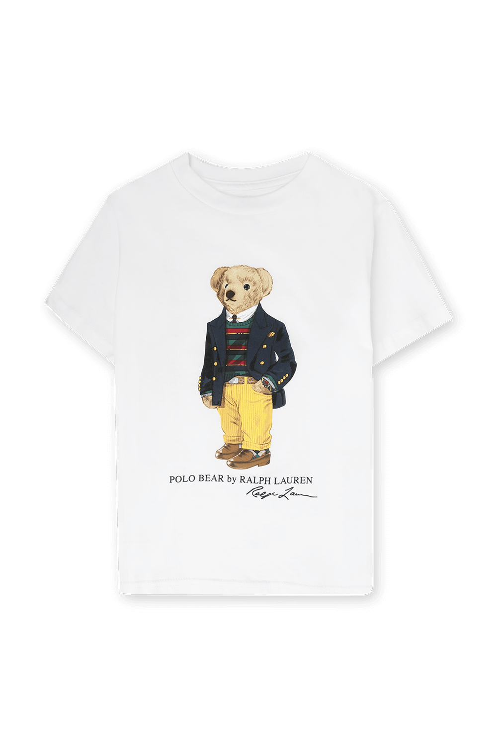 תמונה קידמית של גילאי 5-7 טי שירט הדפס דב בצבע לבן