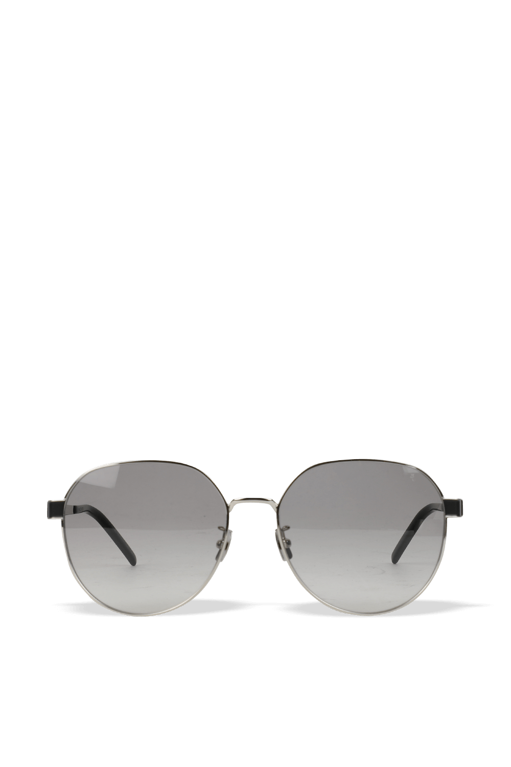 Rounded Metal Sunglasses in Silver image number null SAINT LAURENT
