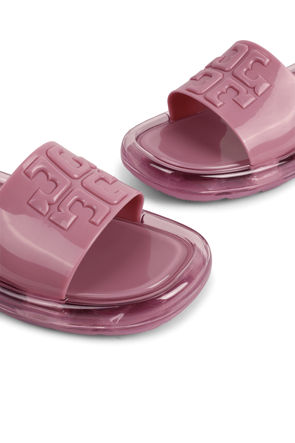 תמונת תקריב של כפכפי סליידס באבל ג'לי עם לוגו